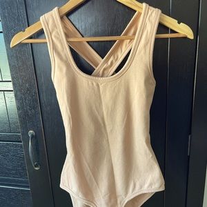 ARQ Cleo Leo bodysuit, Size M, excellent condition, NUDE/light tan